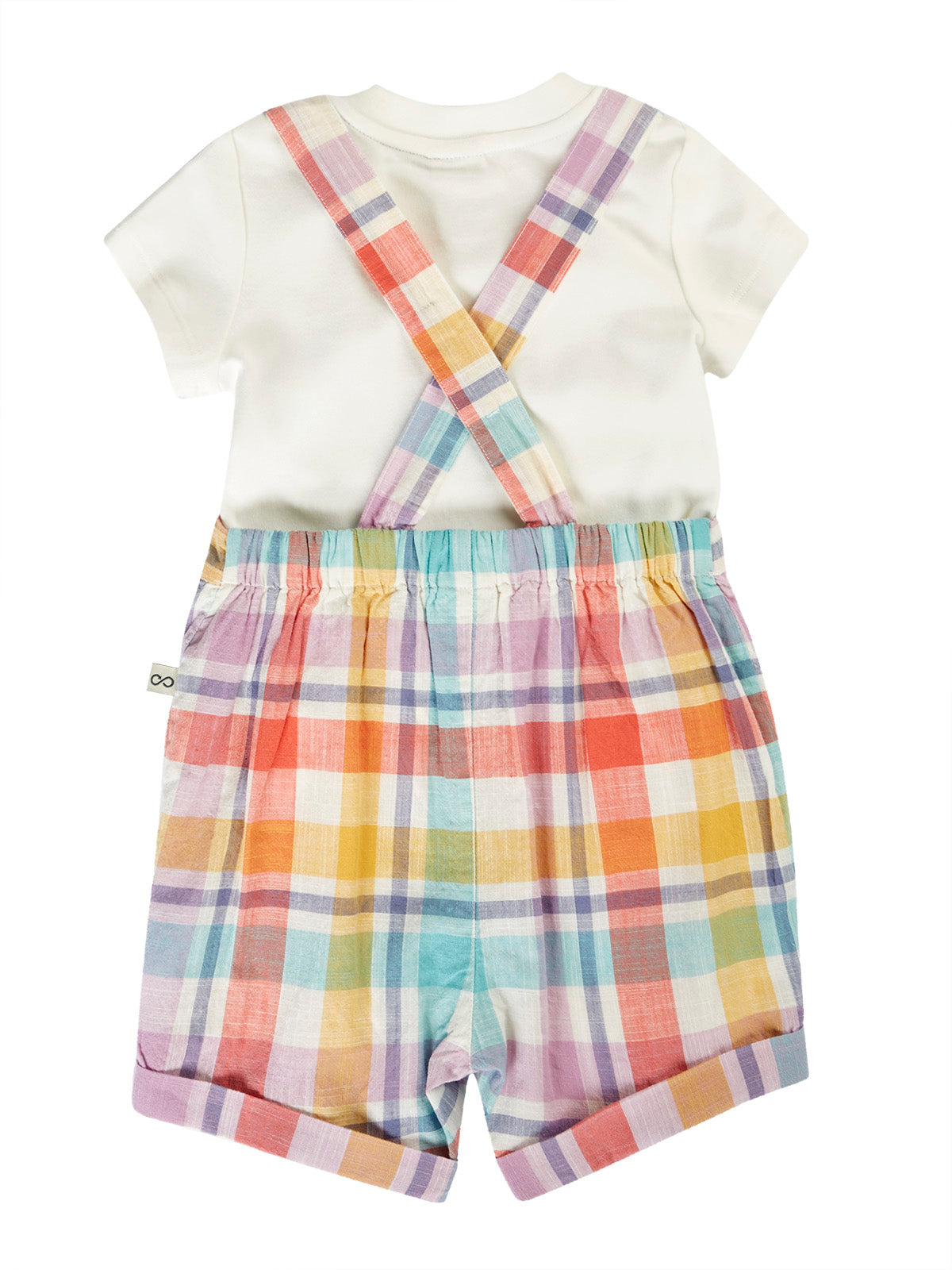 Frugi Baby Boys Springtime Check Freddie Dungaree Outfit