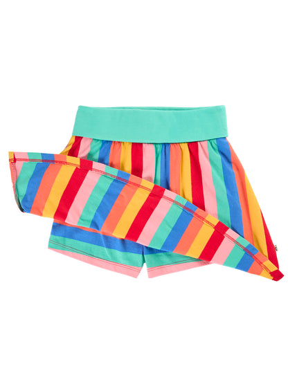 Frugi Girls Strawberry Rainbow Stripe Alba Skort