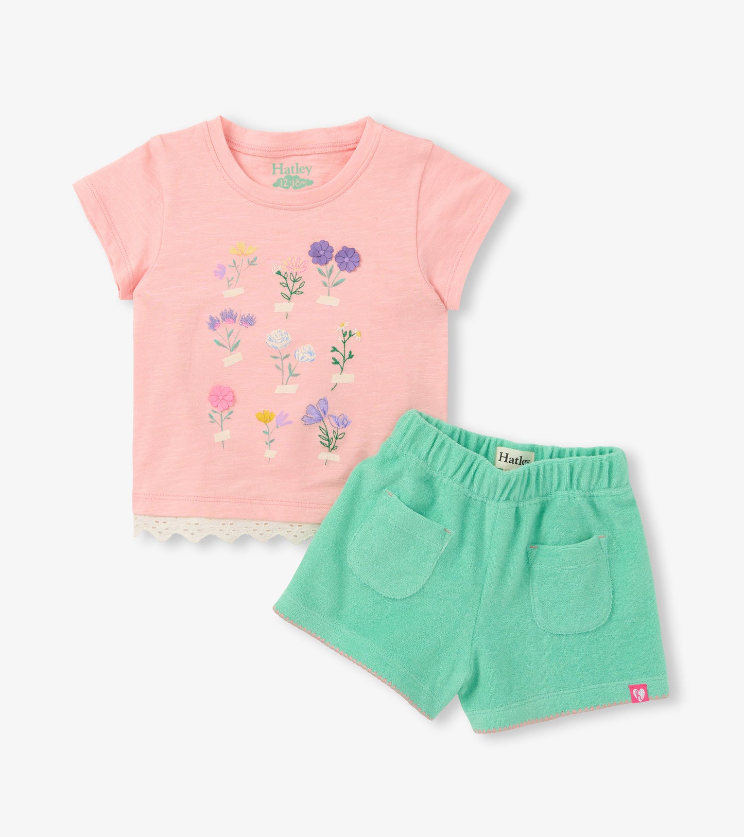 Hatley Baby Girls Blossom Eyelet Trim Tee and Shorts Set