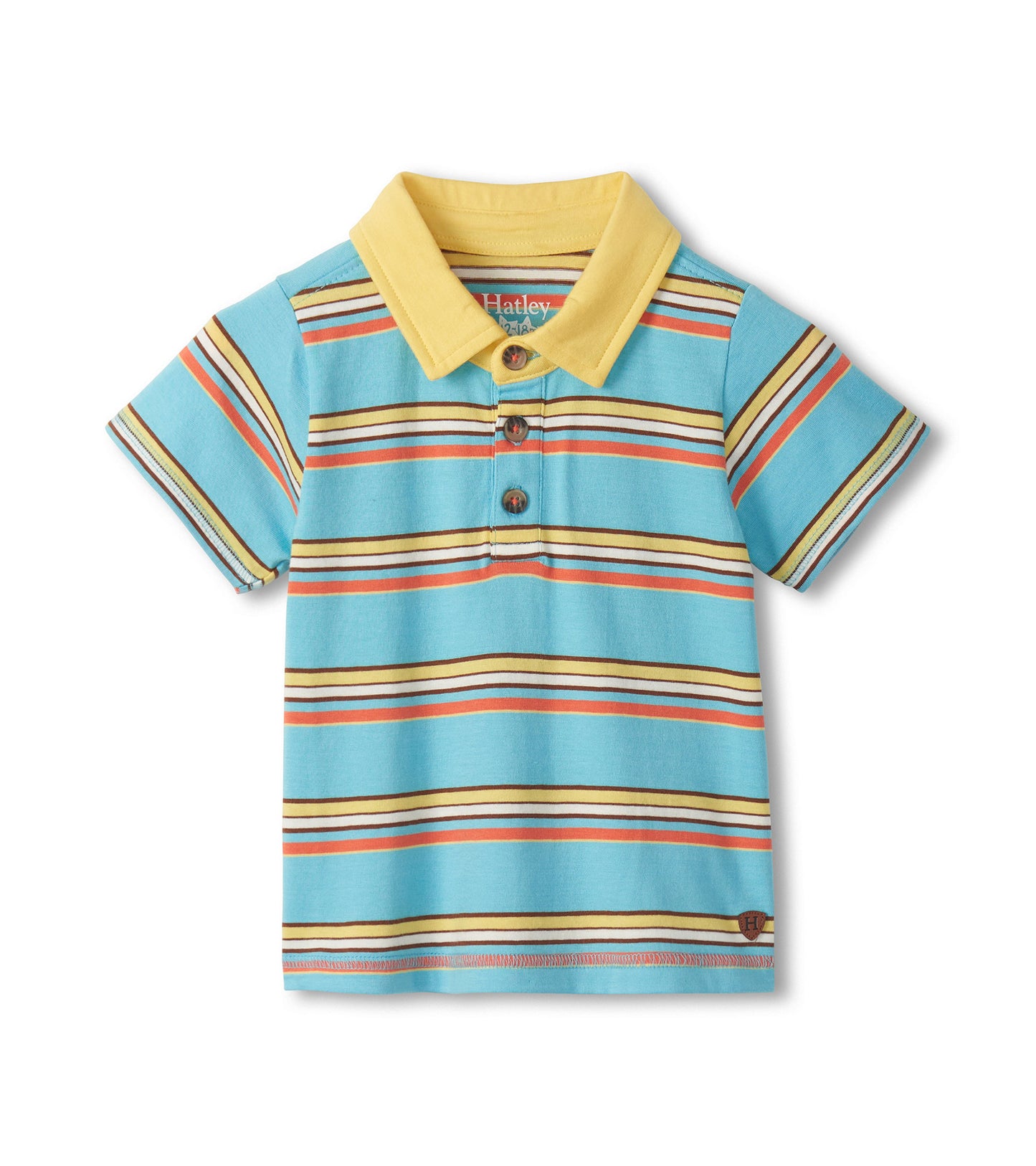 Hatley Baby Boy Camp Stripe Peached Jersey Polo Tee