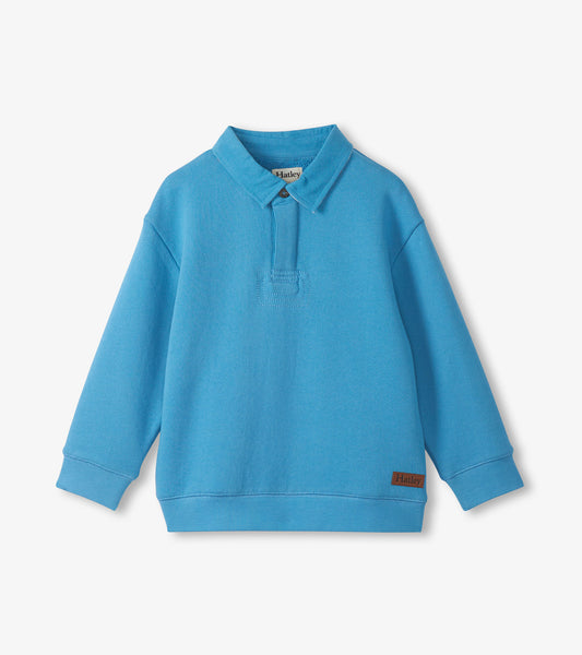 Hatley Boys Niagara Blue Rugby Sweatshirt