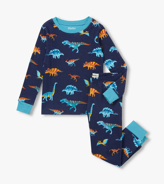 Hatley Boys Colourful Dinos Cotton Pyjama Set