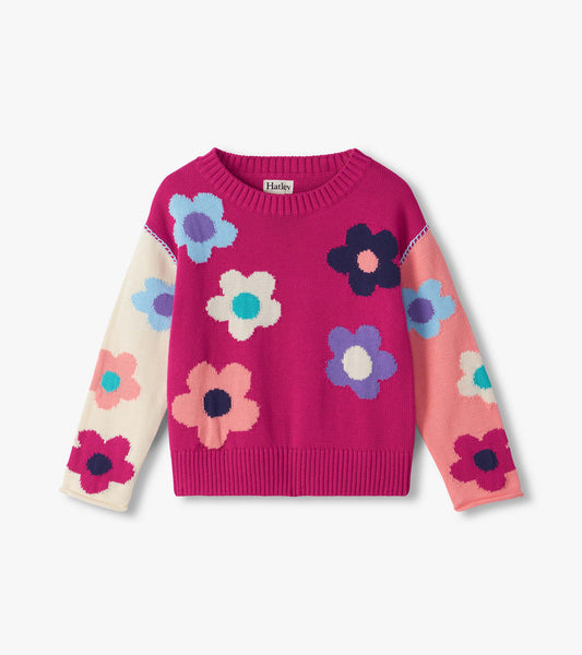 Hatley Girls Cute Floral Slouchy Sweater