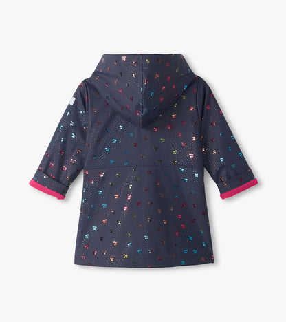 Hatley Girls Rainbow Foil Cherry Raincoat