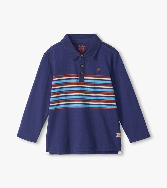Hatley Boys Patriot Blue Stripes Rugby Shirt