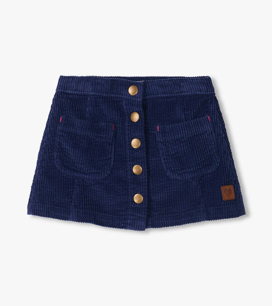 Hatley Girls Navy Blue A-Line Corduroy Skirt