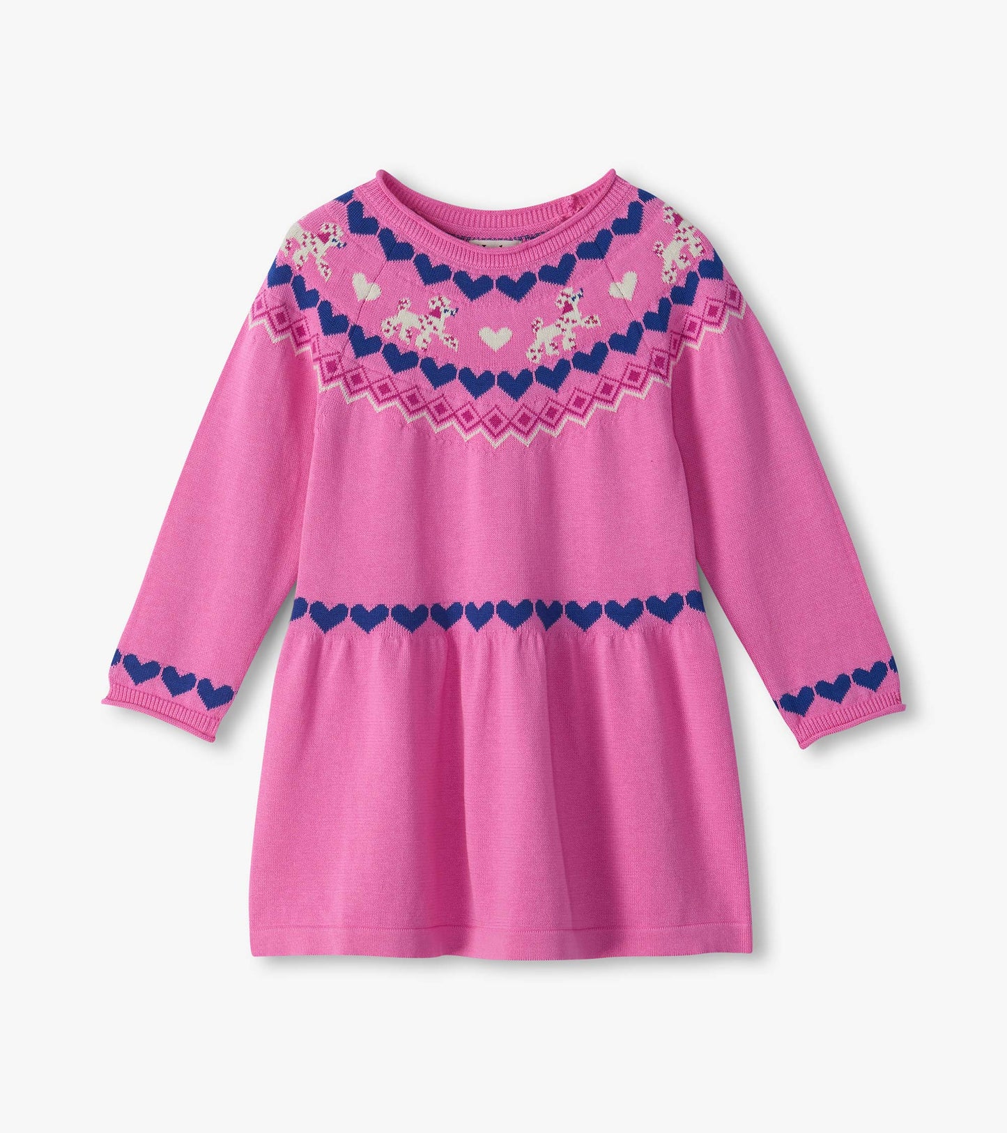 Hatley Baby Girls Pink Pups Flared Pretty Sweater Dress