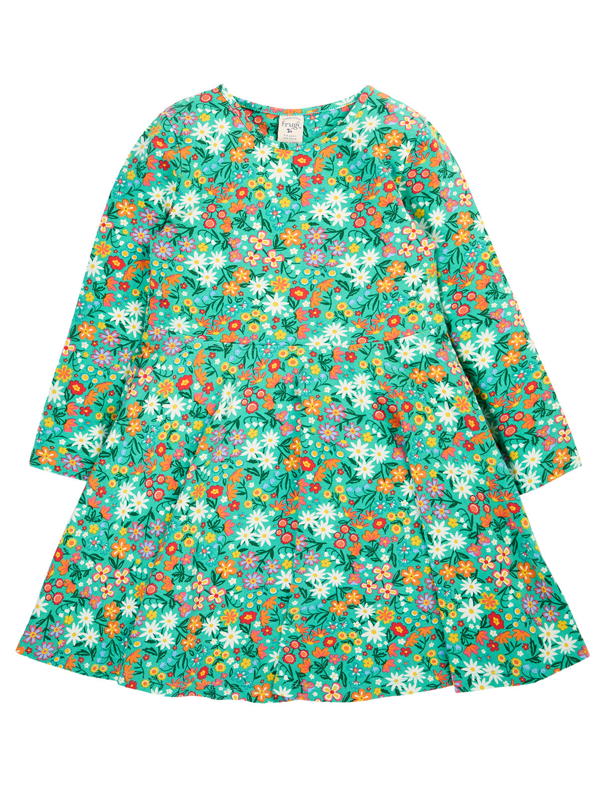 Frugi Girls Sofia Wildflower Wander Skater Dress