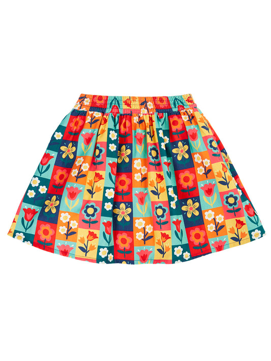 Frugi Girls Marta Flower Stamps Twill Skirt