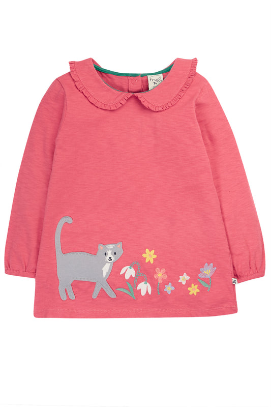 Frugi Baby Girls Victoria Collared Petal Cat Tunic Top