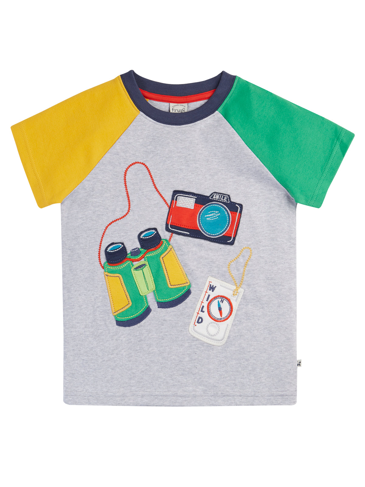Frugi Boys Grey Adventure Renny Raglan T-shirt