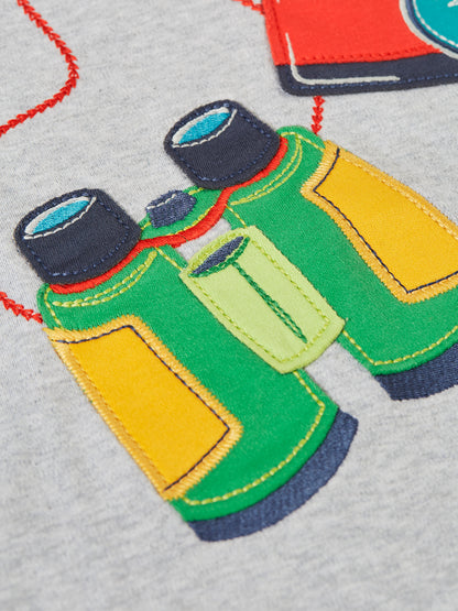 Frugi Boys Grey Adventure Renny Raglan T-shirt