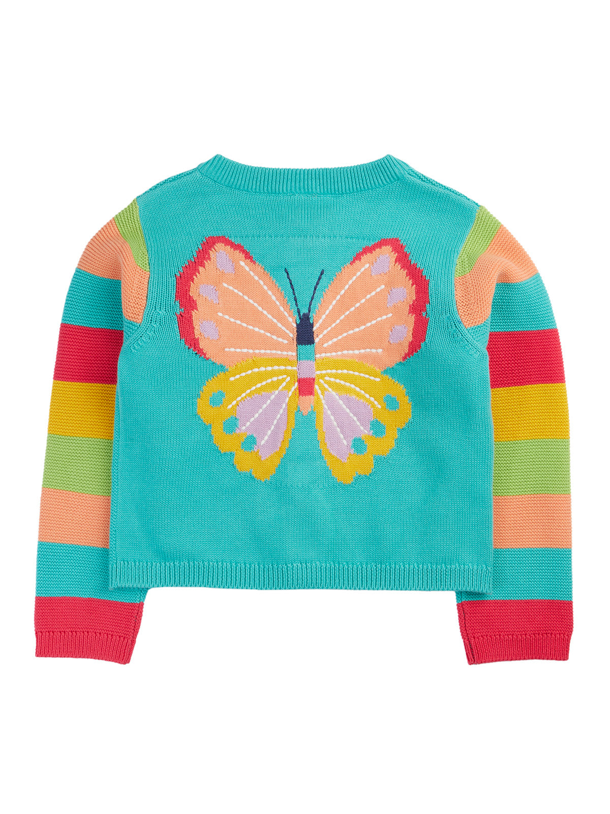 Frugi Girls Cammie Aqua Butterfly Cardigan