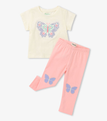 Hatley Baby Girls Butterfly T-shirt and Leggings Set