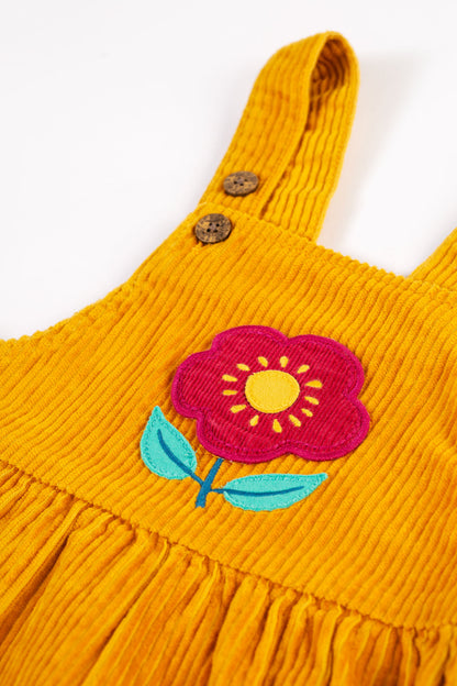 Frugi Girls Michaela Flower/ Flower Detail Pinafore Dress