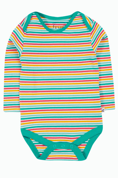 Frugi Baby Boys Multi Stripe / Cars  2 Pack Babygrow