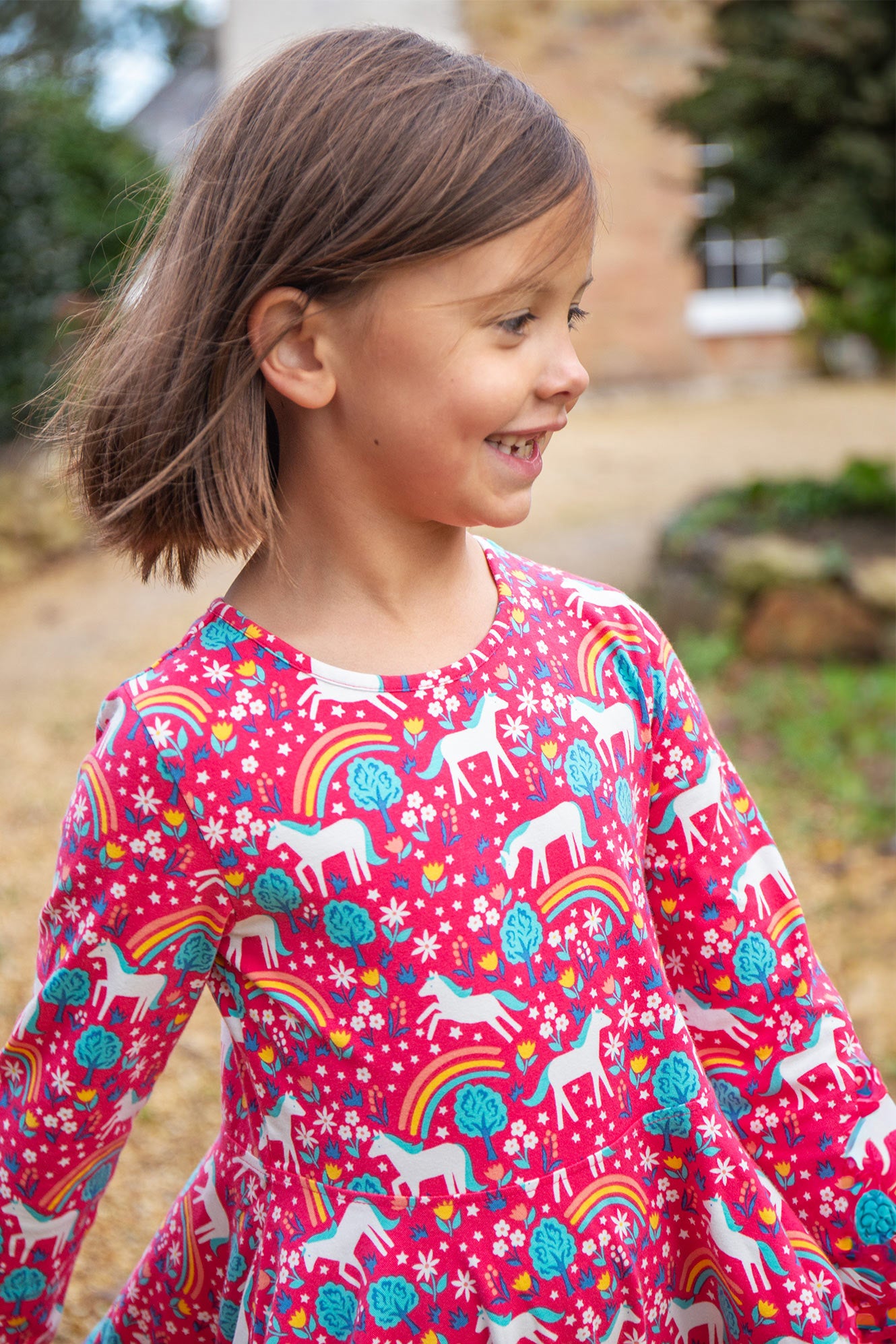 Frugi Girls Sofia Wild Horses Skater Dress