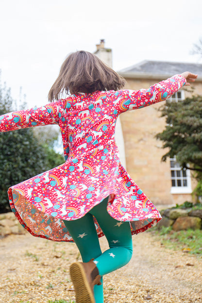 Frugi Girls Sofia Wild Horses Skater Dress