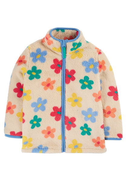 Frugi Girls Zipped Flower Pop Ted Fleece