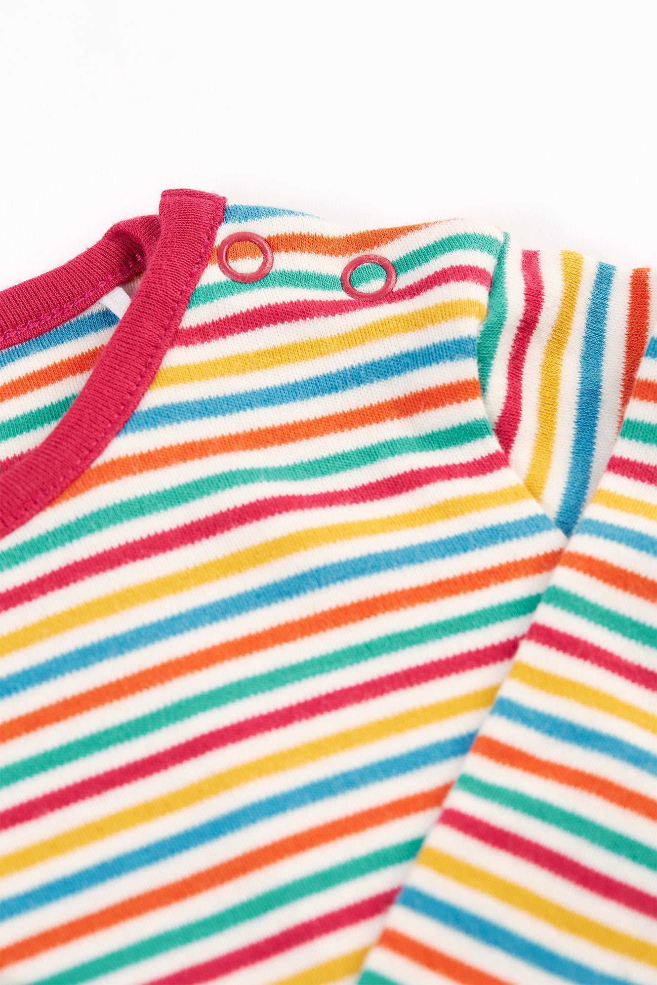 Frugi Baby Girls Betty Multistripe Longsleeve Babygrow