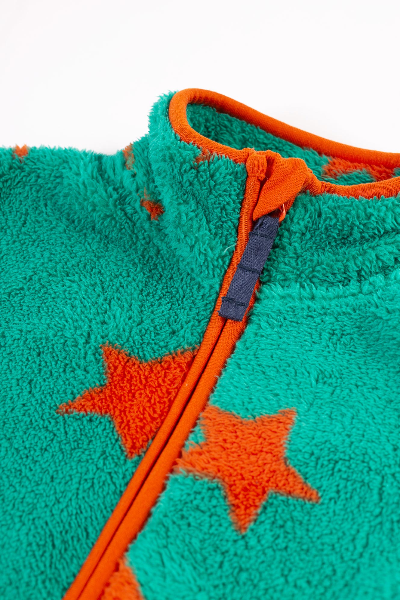 Frugi Uni Zipped Bonfire Stars Ted Fleece