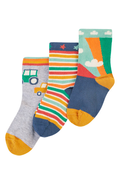 Frugi Baby Boys Cars Multipack Socks