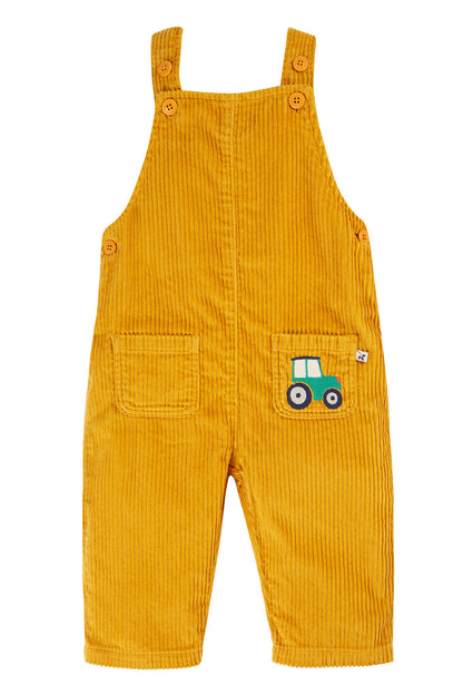 Frugi Baby Boys Tractor Adley Gold Cord Dunagrees