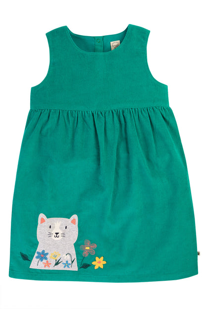 Frugi Baby Girls Lily Cord Iguana/ Cat Dress