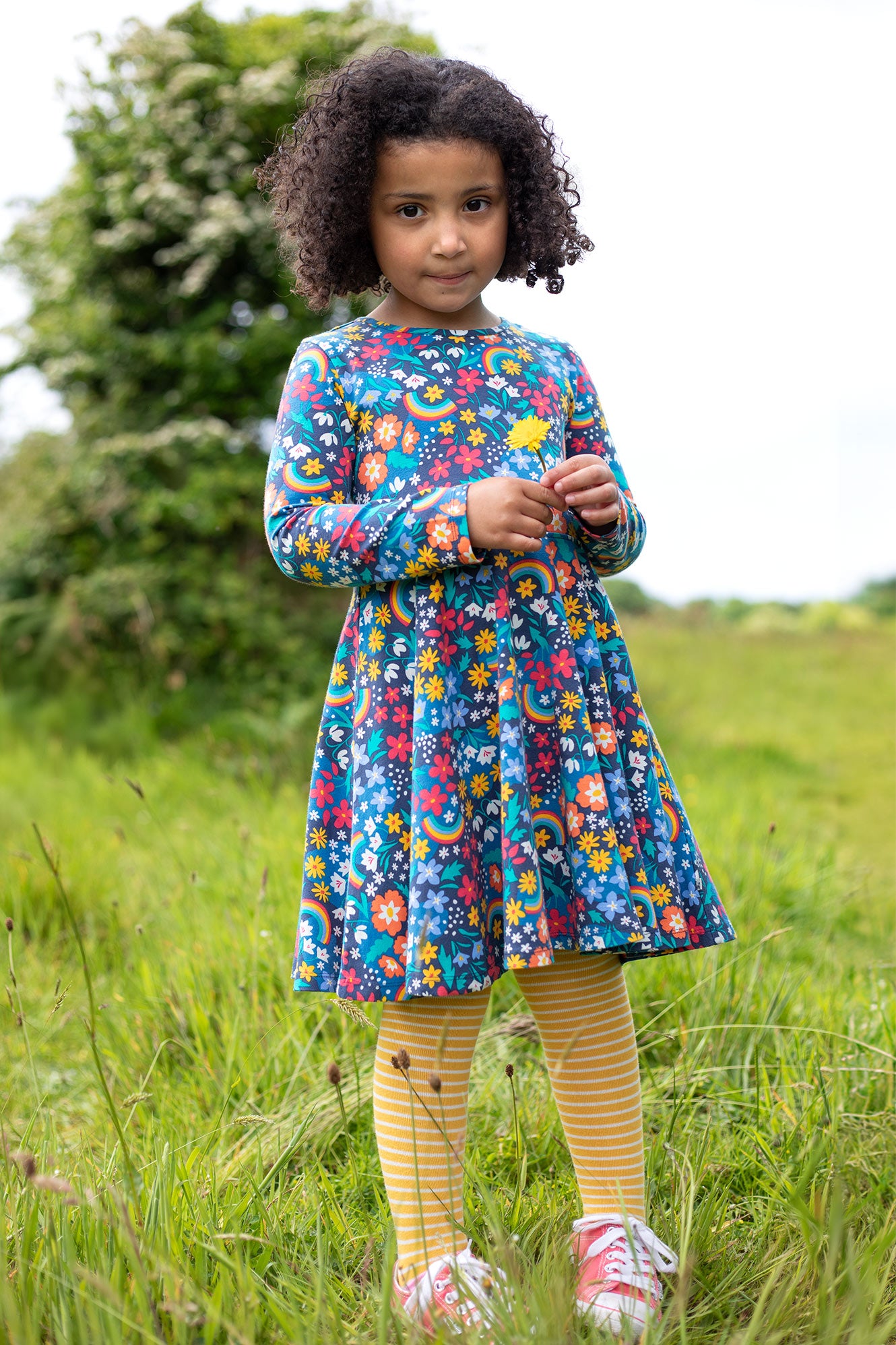 Frugi Girls Sofia Winter Hedgerow Skater Dress