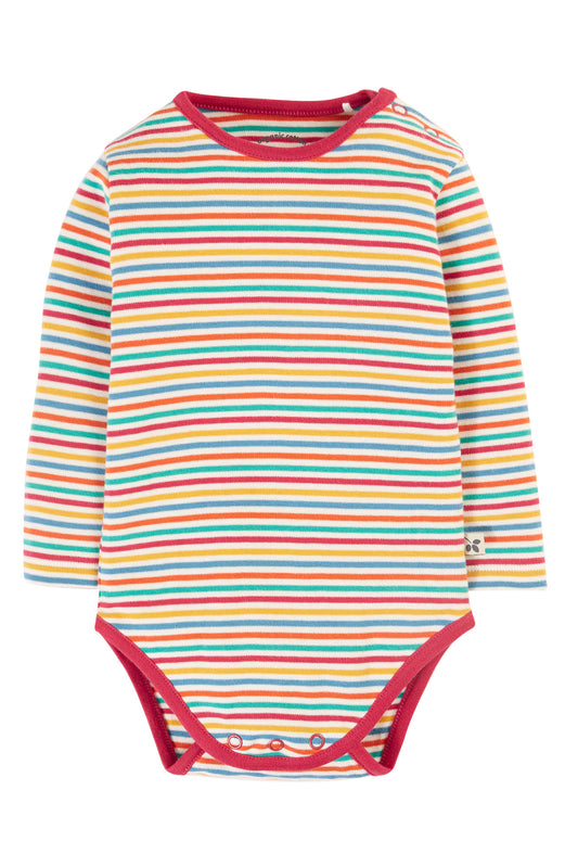 Frugi Baby Girls Betty Multistripe Longsleeve Babygrow