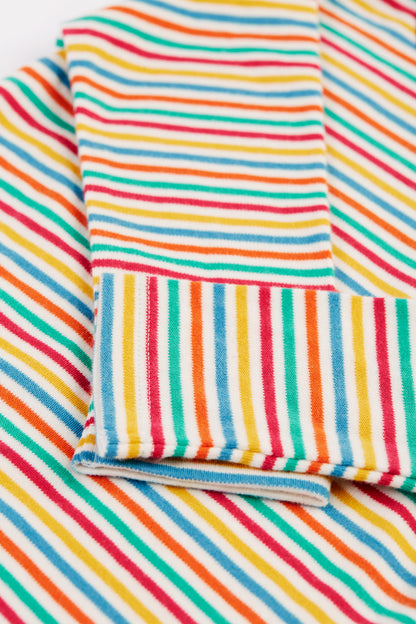 Frugi Baby Girls Betty Multistripe Longsleeve Babygrow