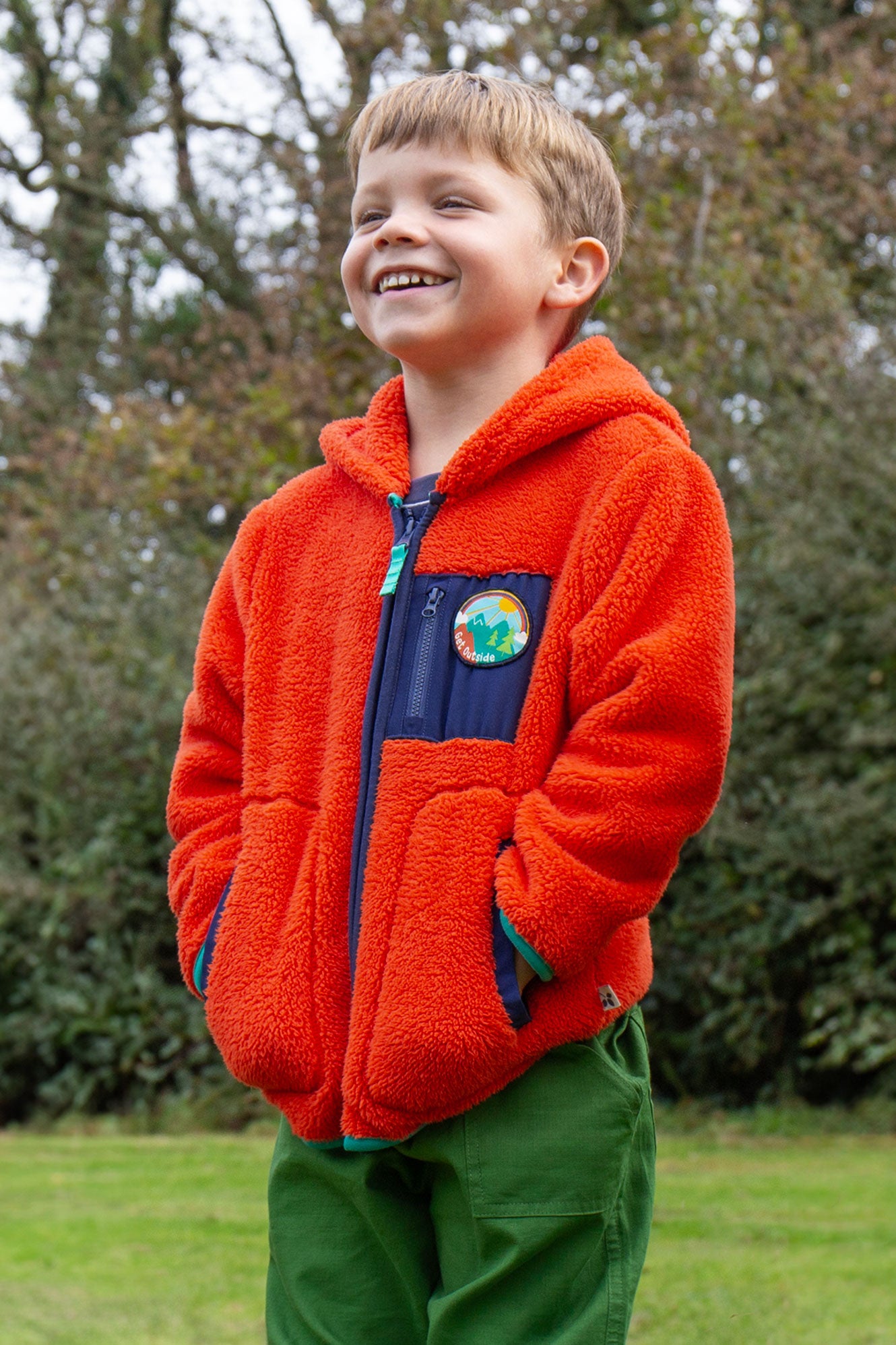 Frugi Boys Toby Ted Bonfire Fleece