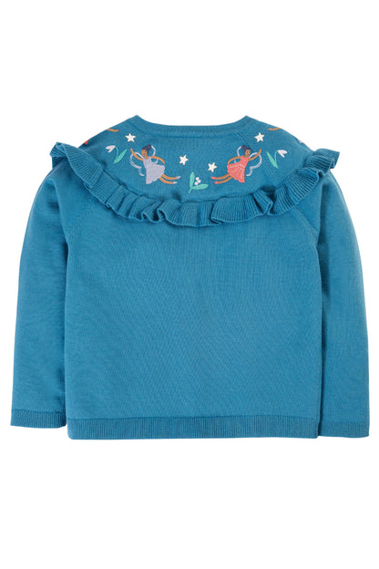 Frugi Girls Deep Water Fairies Romi Ruffle Cardigan