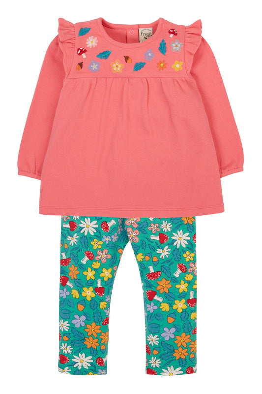 Frugi Baby Girls Kyla Tulip/Wild Woods Top and Leggings