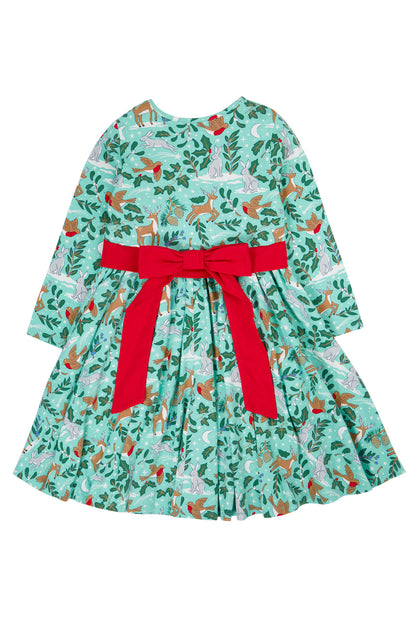 Frugi Girls Festive Frost Skater Dress