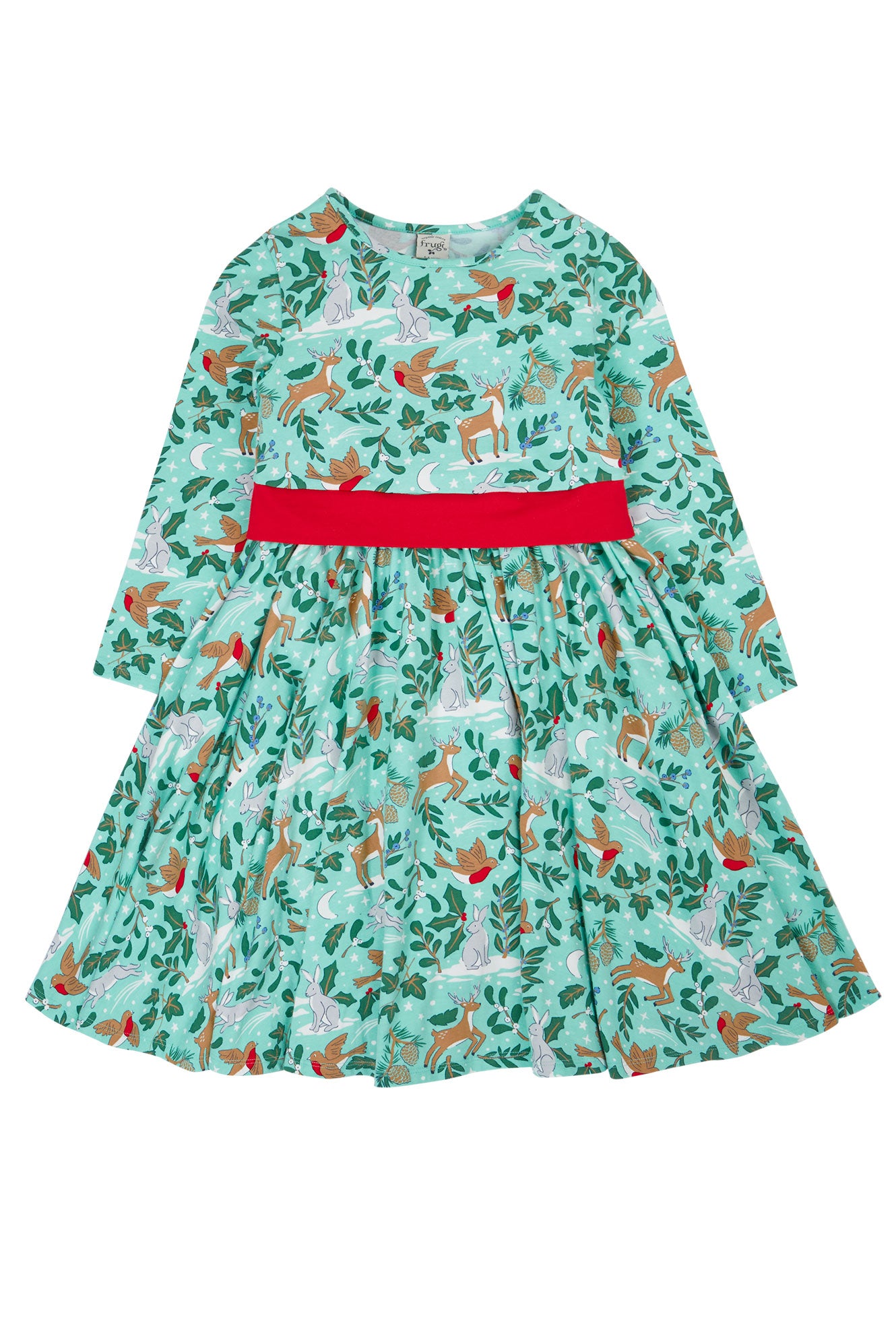 Frugi Girls Festive Frost Skater Dress