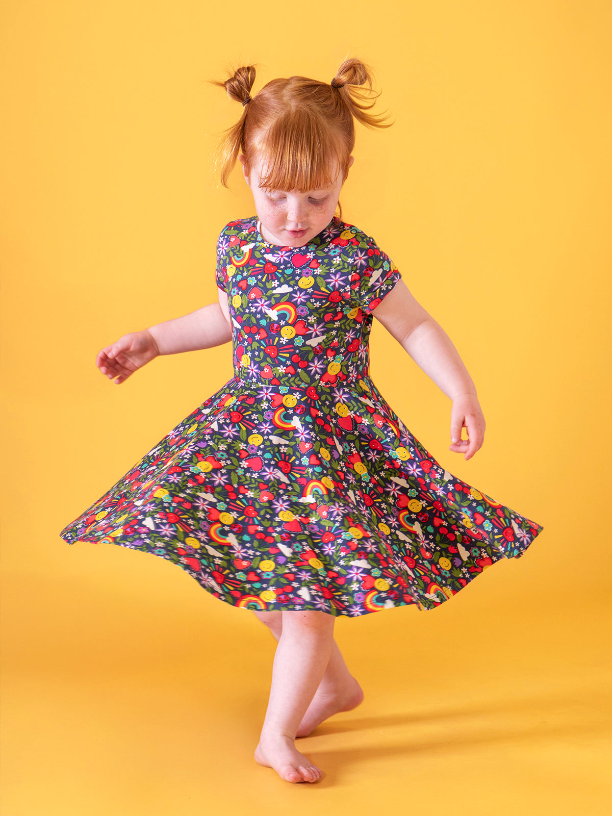 Frugi Girls Spring Happy Days Skater Dress
