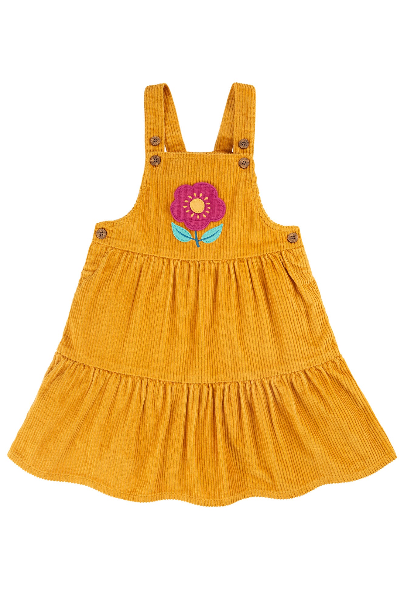 Frugi Girls Michaela Flower/ Flower Detail Pinafore Dress