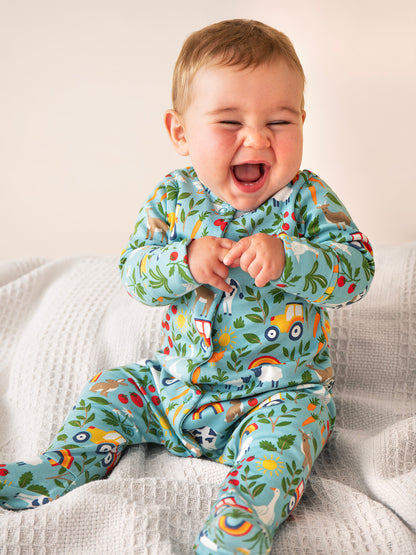 Frugi Baby Boy Soft On The Farm Lovely Babygrow