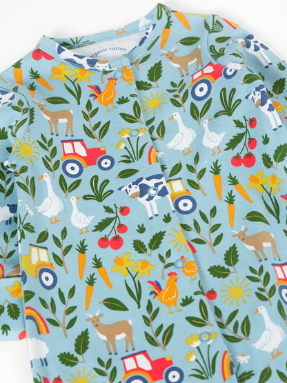 Frugi Baby Boy Soft On The Farm Lovely Babygrow