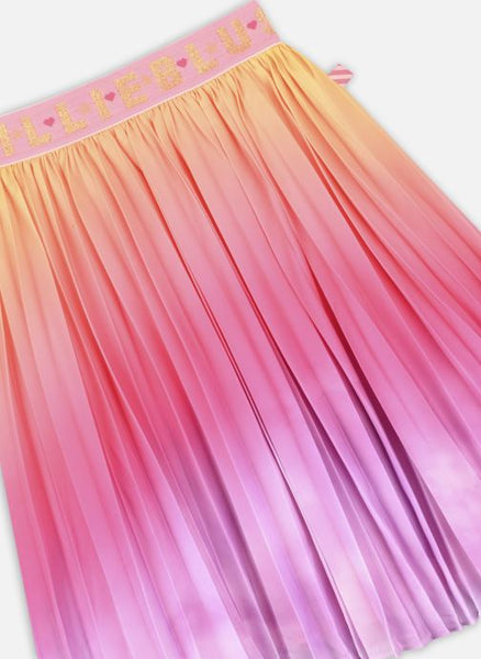 Billieblush Girls Pink Ombré Pleated Satin Skirt
