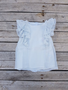 Little Lord & Lady white glimmer frill blouse