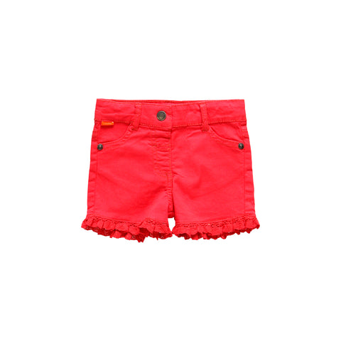 Boboli lace coral orange detail shorts