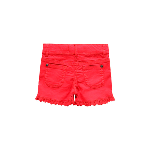 Boboli lace coral orange detail shorts