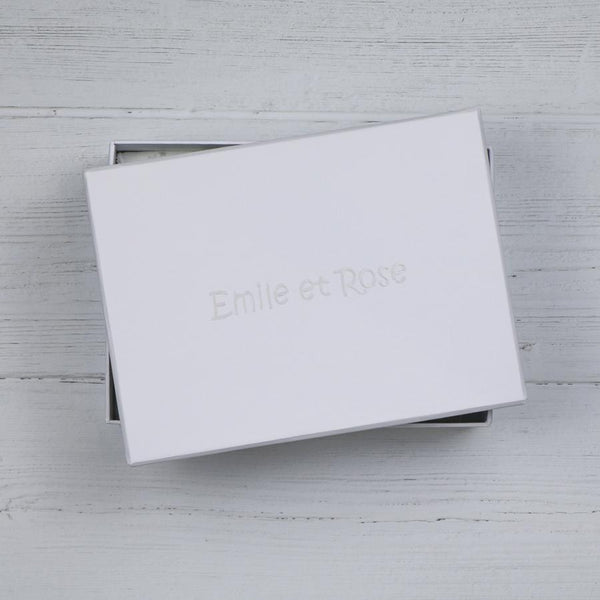 Emile et Rose Teddie Grey Star Print Bib Gift Set