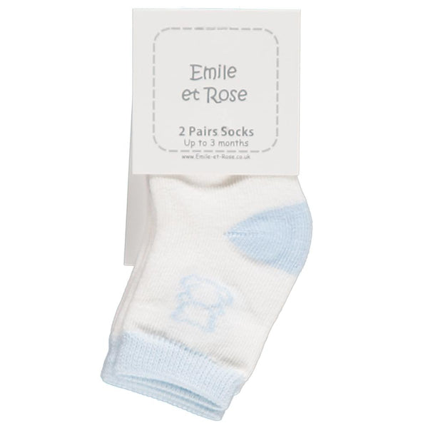 Emile et Rose Alpine 2 pack baby socks - blue
