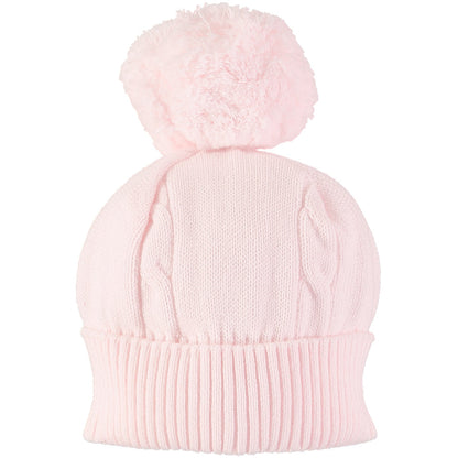 Emile et Rose fuzzy pink pom hat