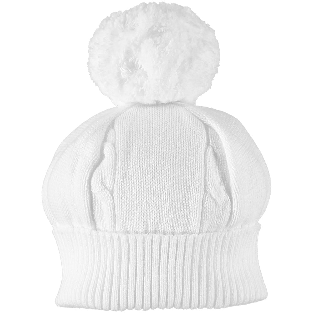 Emile et Rose fuzzy white pom hat