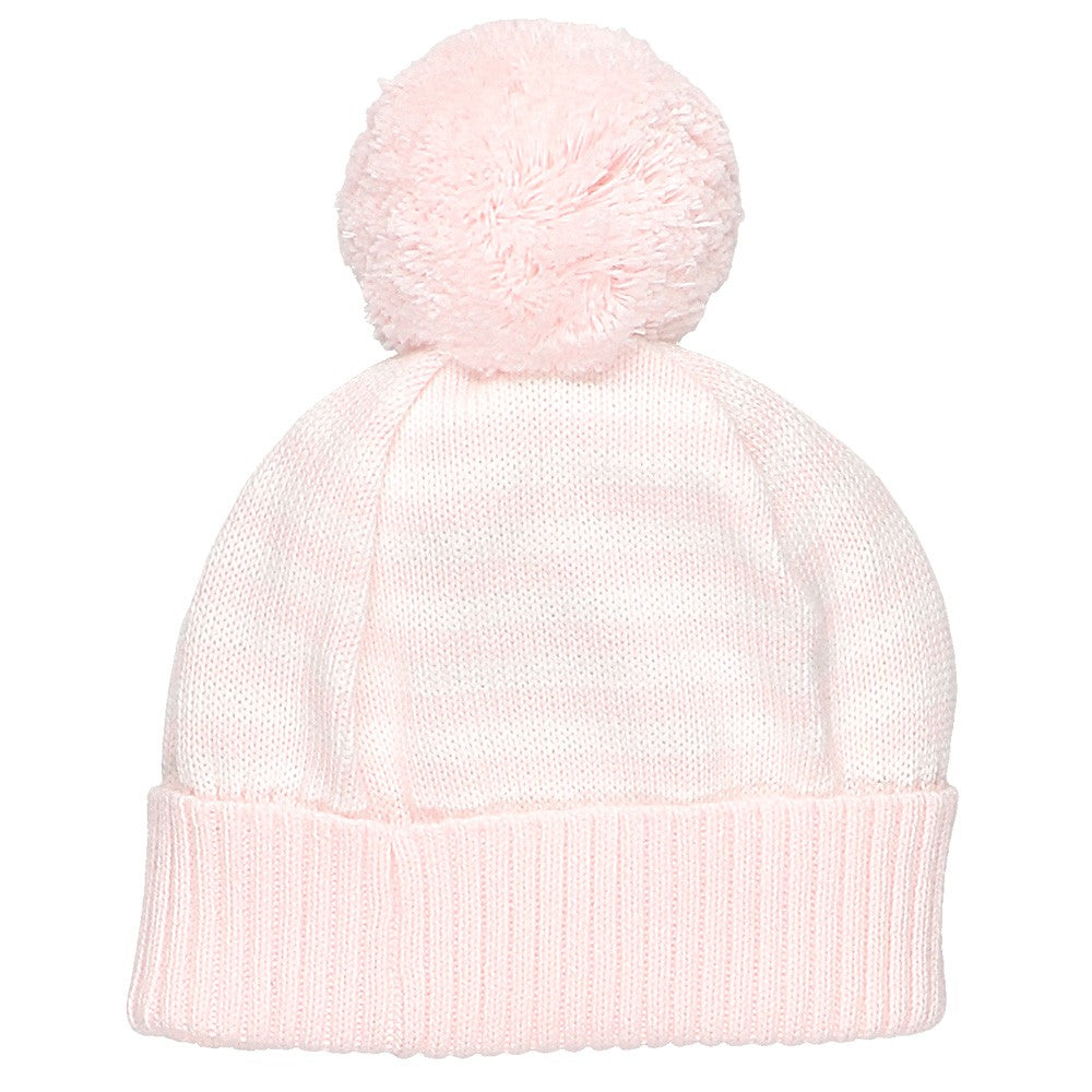 Emile et Rose Geneva pink stripe pom hat