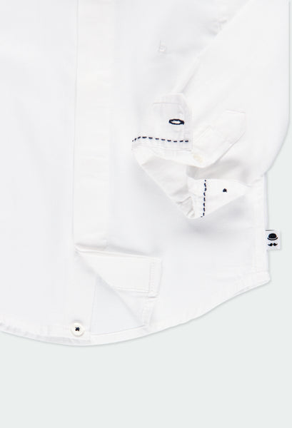 Boboli white shirt with navy dickie bow 711010